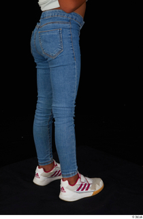 Elissa blue jeans dressed leg lower body sneakers 0006.jpg